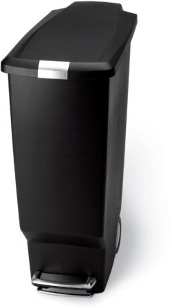 simplehuman - 40L Slim Plastic Pedal Bin - Black